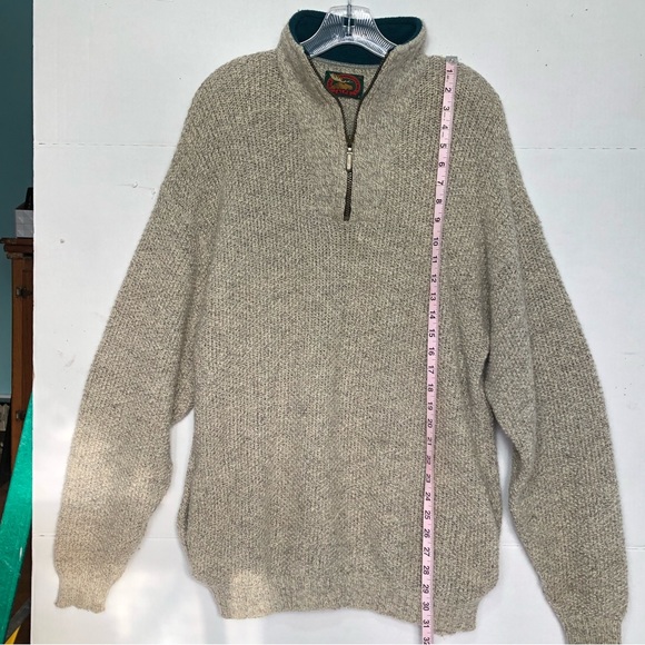 Vintage Alps Fine Apparel for Men Ragg wool quarter zip oatmeal sweater sz med - Picture 4 of 12